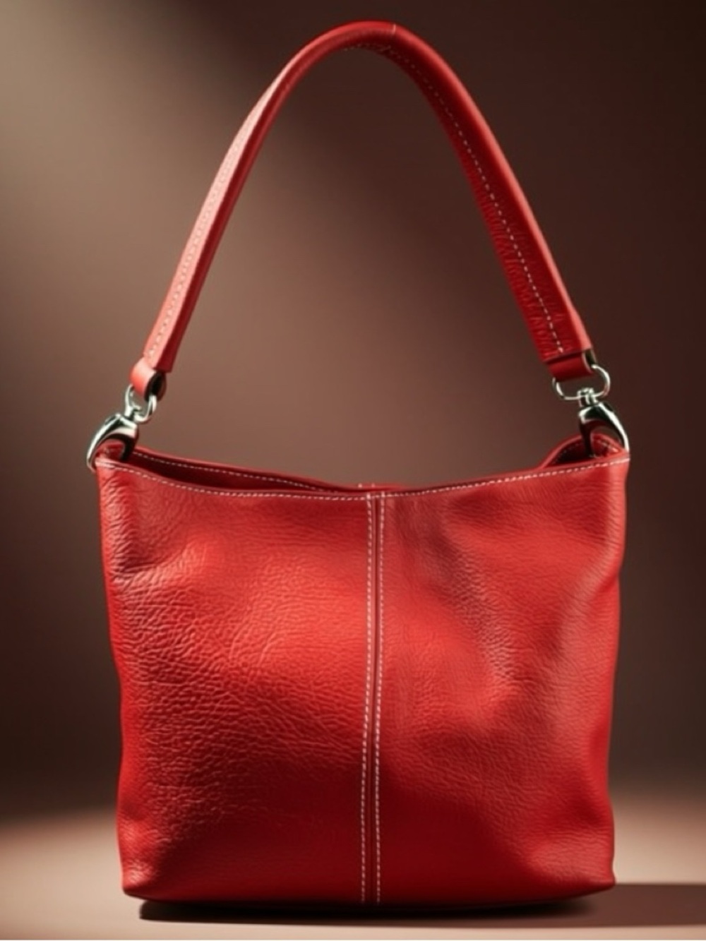 Maxima Red Leather Shoulder Hobo - Made in Italy